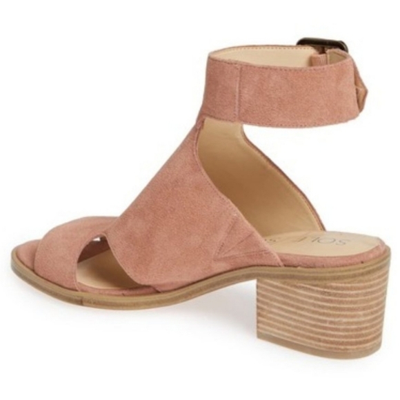 Pink Suede open toe ankle boots - Picture 4 of 7